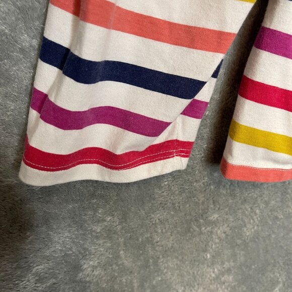 St Johns Bay Women Colorful Rainbow Striped Boat Neck Long Sleeve T Shirt 2X - Picture 4 of 9